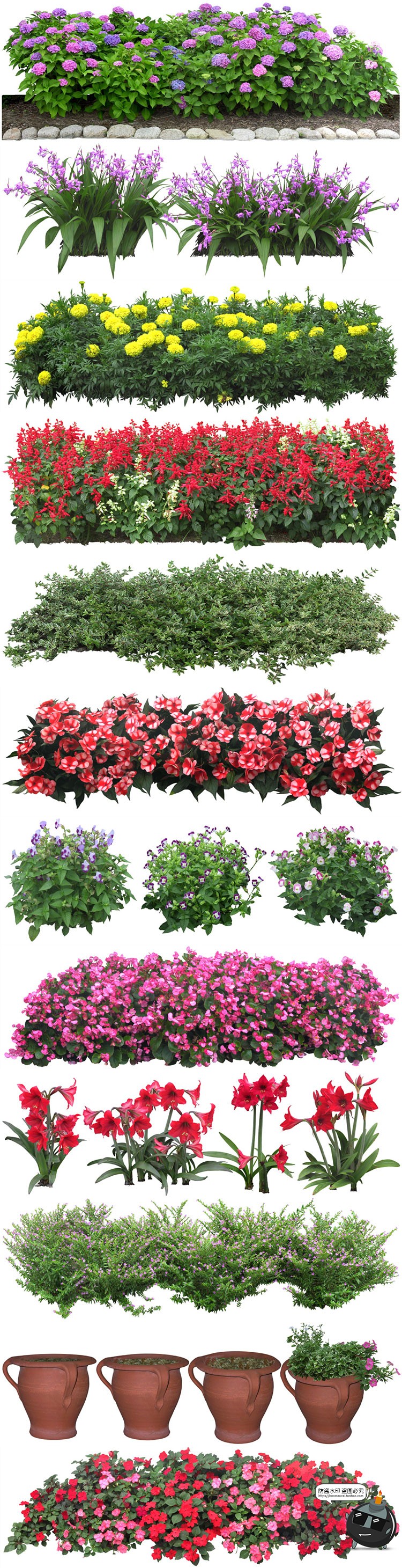 高清免抠植物灌木树木花卉花草盆栽乔木PSD模板源文件图片PS素材
