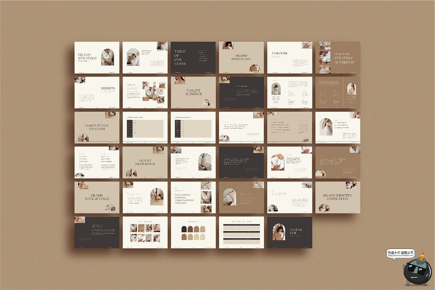 图片[2]-横版A4优雅时尚莫兰迪色品牌形象画册VI手册排版版式AI模板素材-设计猿