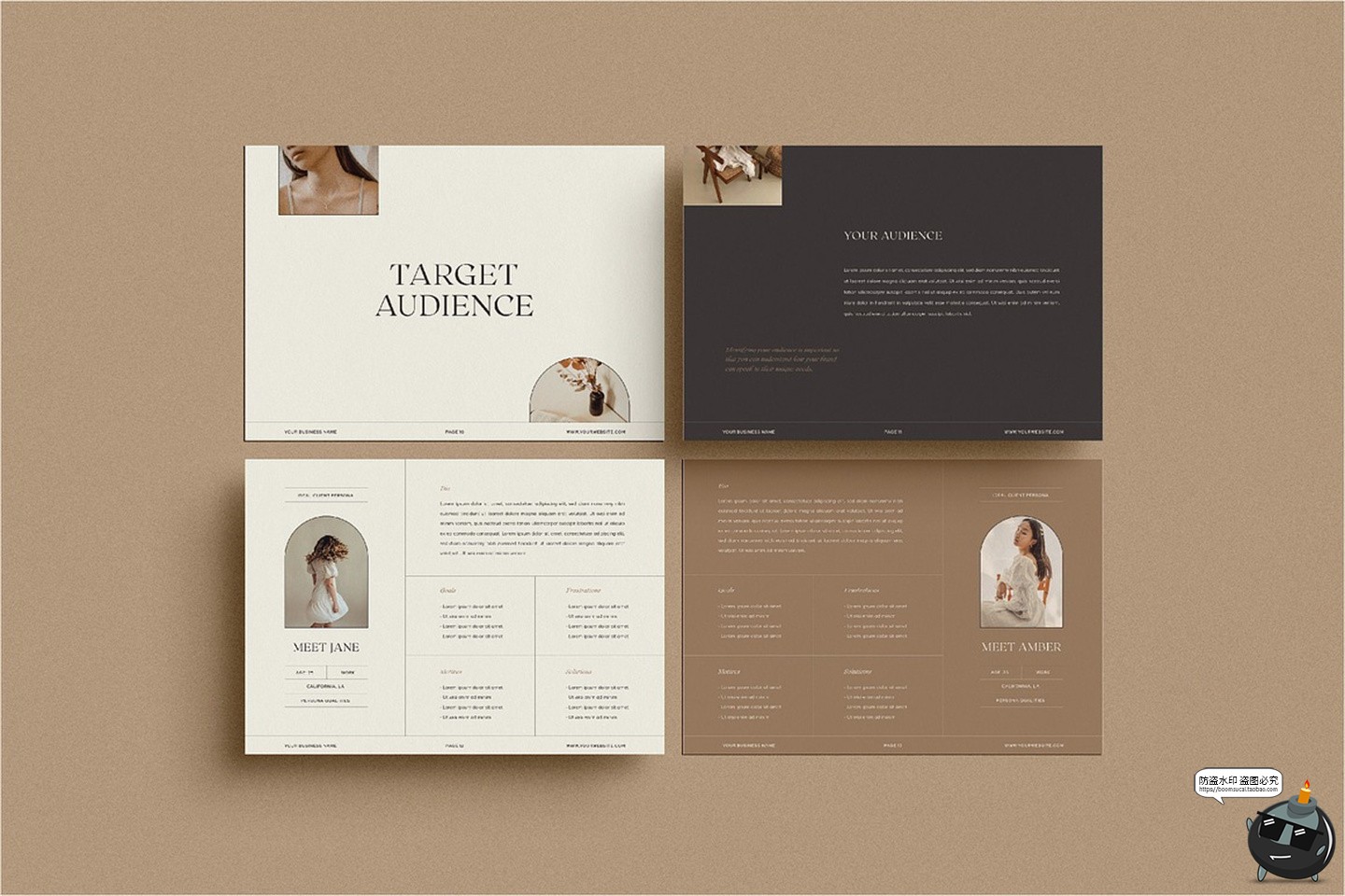 图片[3]-横版A4优雅时尚莫兰迪色品牌形象画册VI手册排版版式AI模板素材-设计猿