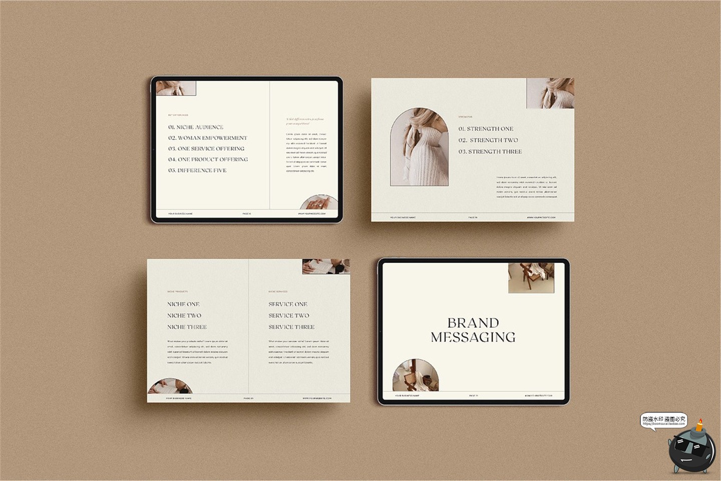 图片[4]-横版A4优雅时尚莫兰迪色品牌形象画册VI手册排版版式AI模板素材-设计猿