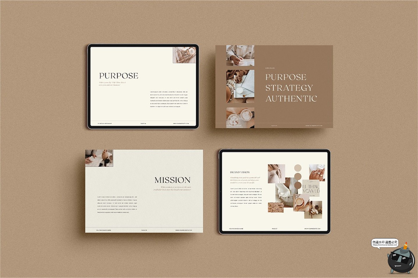 图片[5]-横版A4优雅时尚莫兰迪色品牌形象画册VI手册排版版式AI模板素材-设计猿