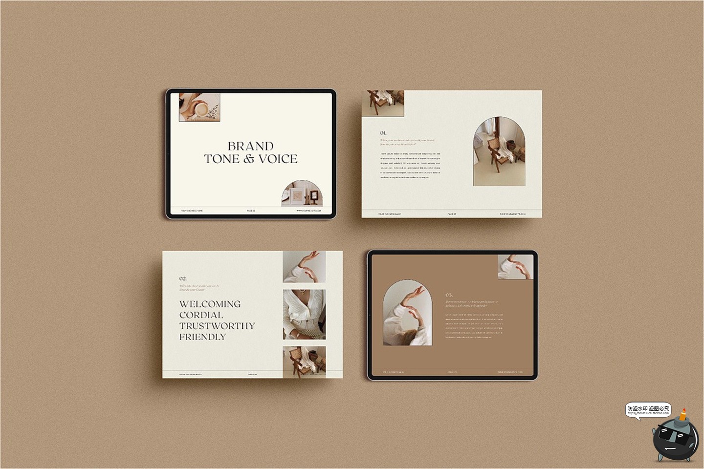 图片[7]-横版A4优雅时尚莫兰迪色品牌形象画册VI手册排版版式AI模板素材-设计猿