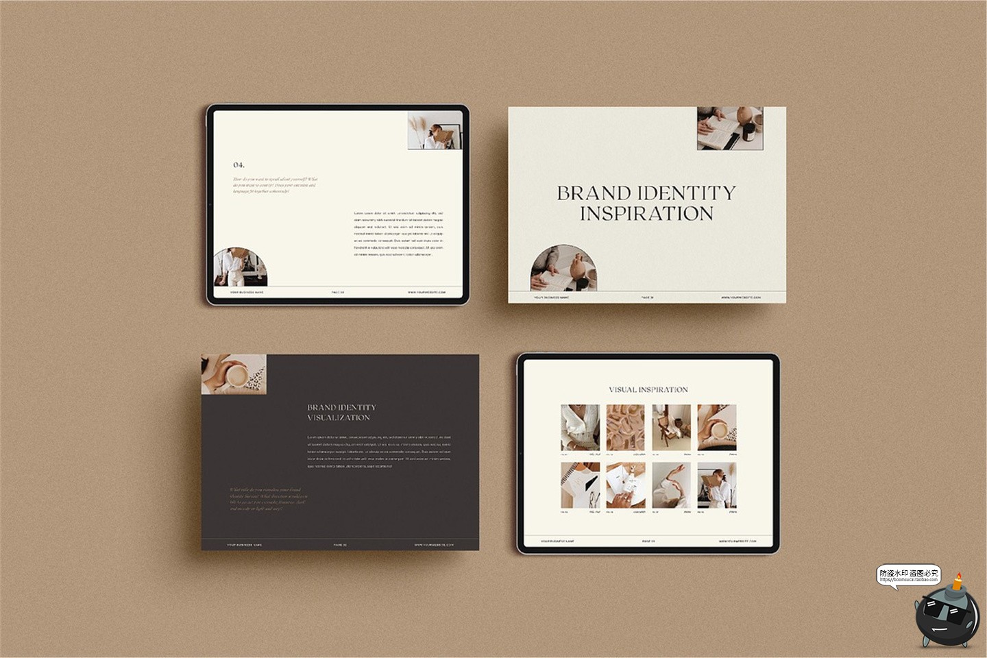 图片[9]-横版A4优雅时尚莫兰迪色品牌形象画册VI手册排版版式AI模板素材-设计猿